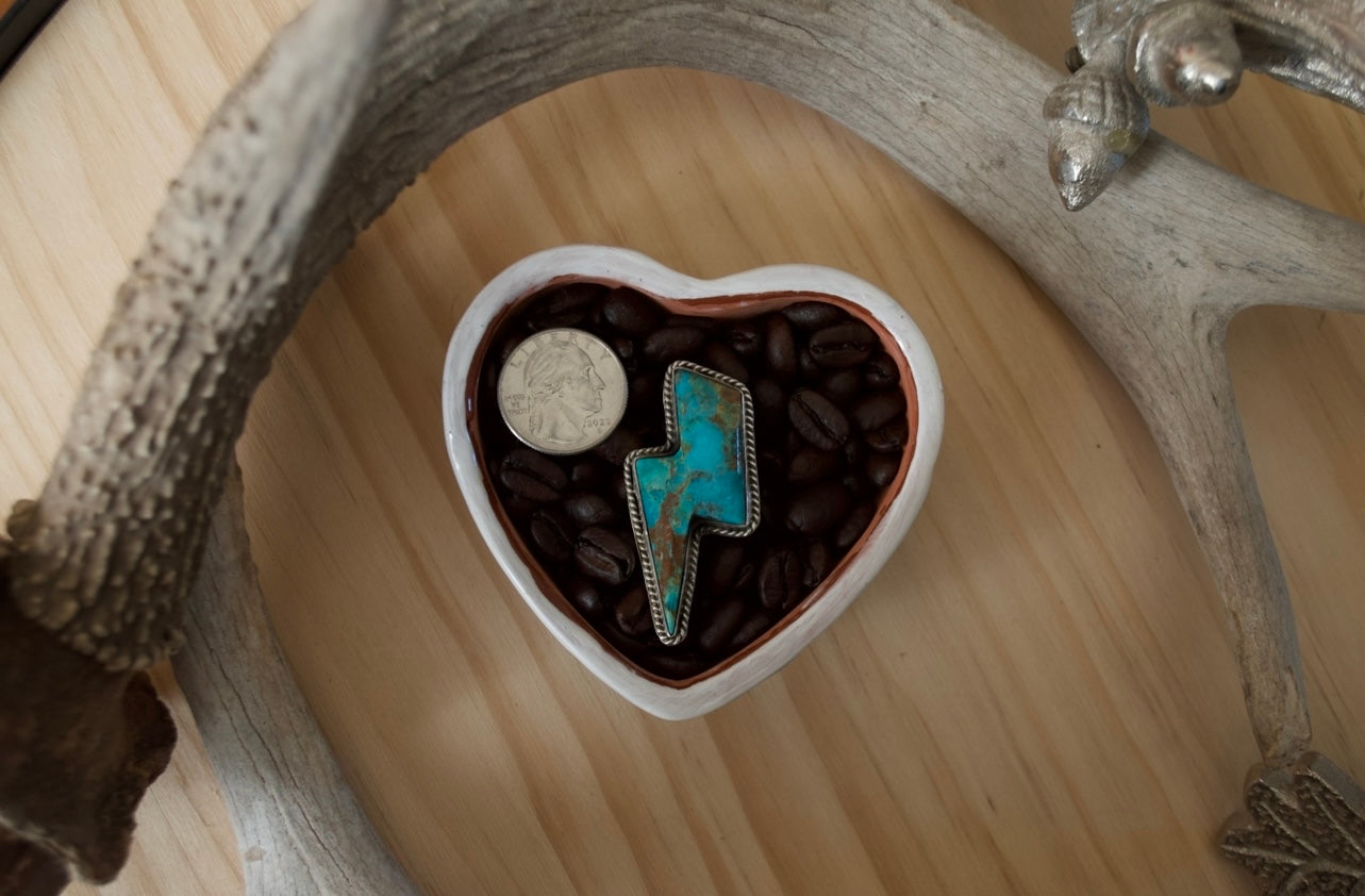 Sterling Silver and Turquoise Thunder Bolt Ring