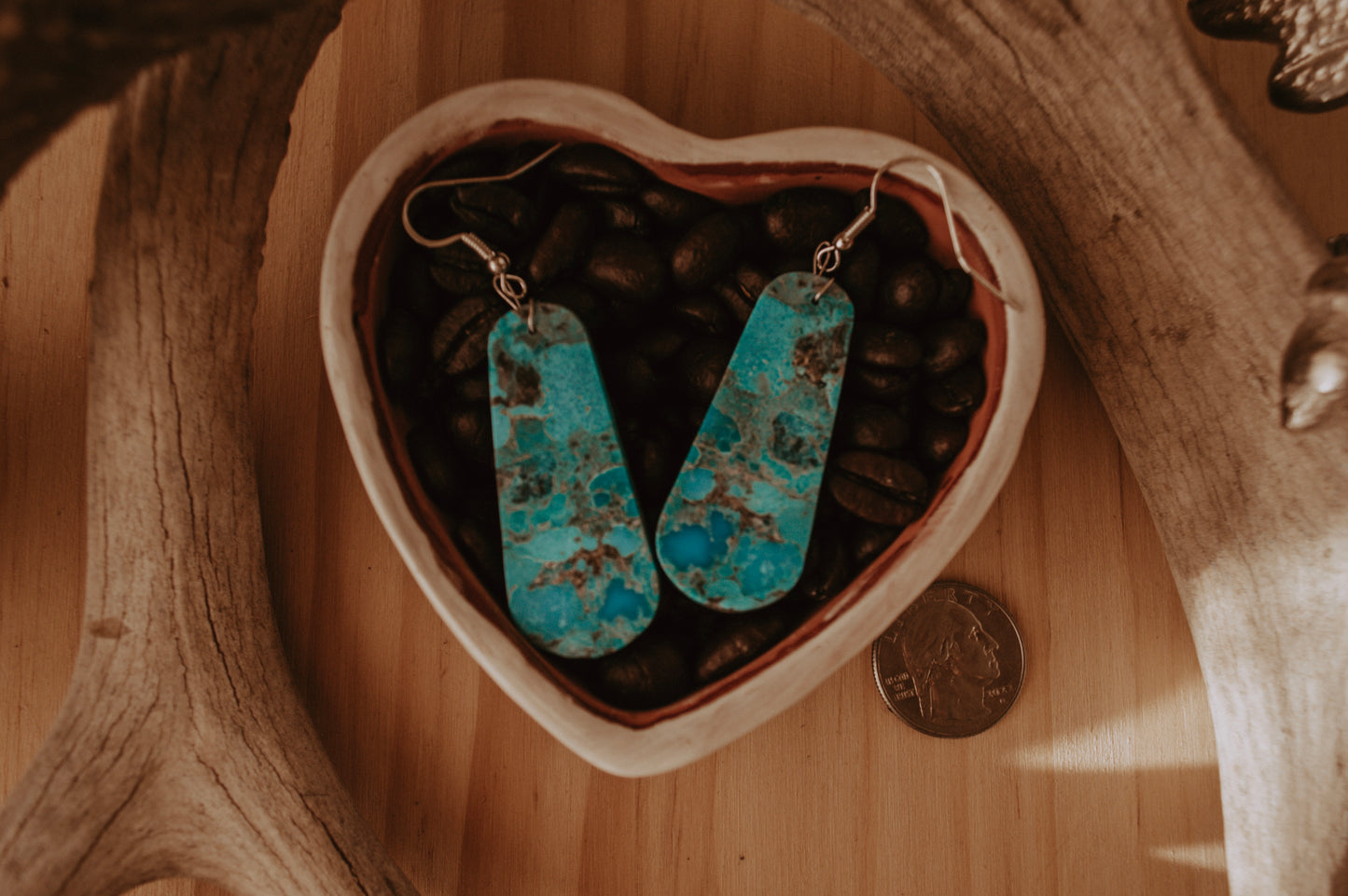 Mojave Turquoise Slab Earrings