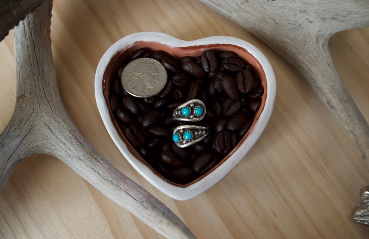 Sterling Silver and Turquoise Wrap Around Adjustable Ring