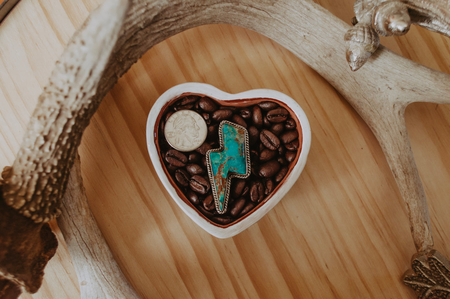 Sterling Silver and Turquoise Thunder Bolt Ring
