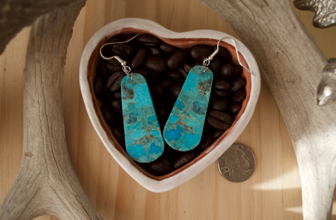 Mojave Turquoise Slab Earrings