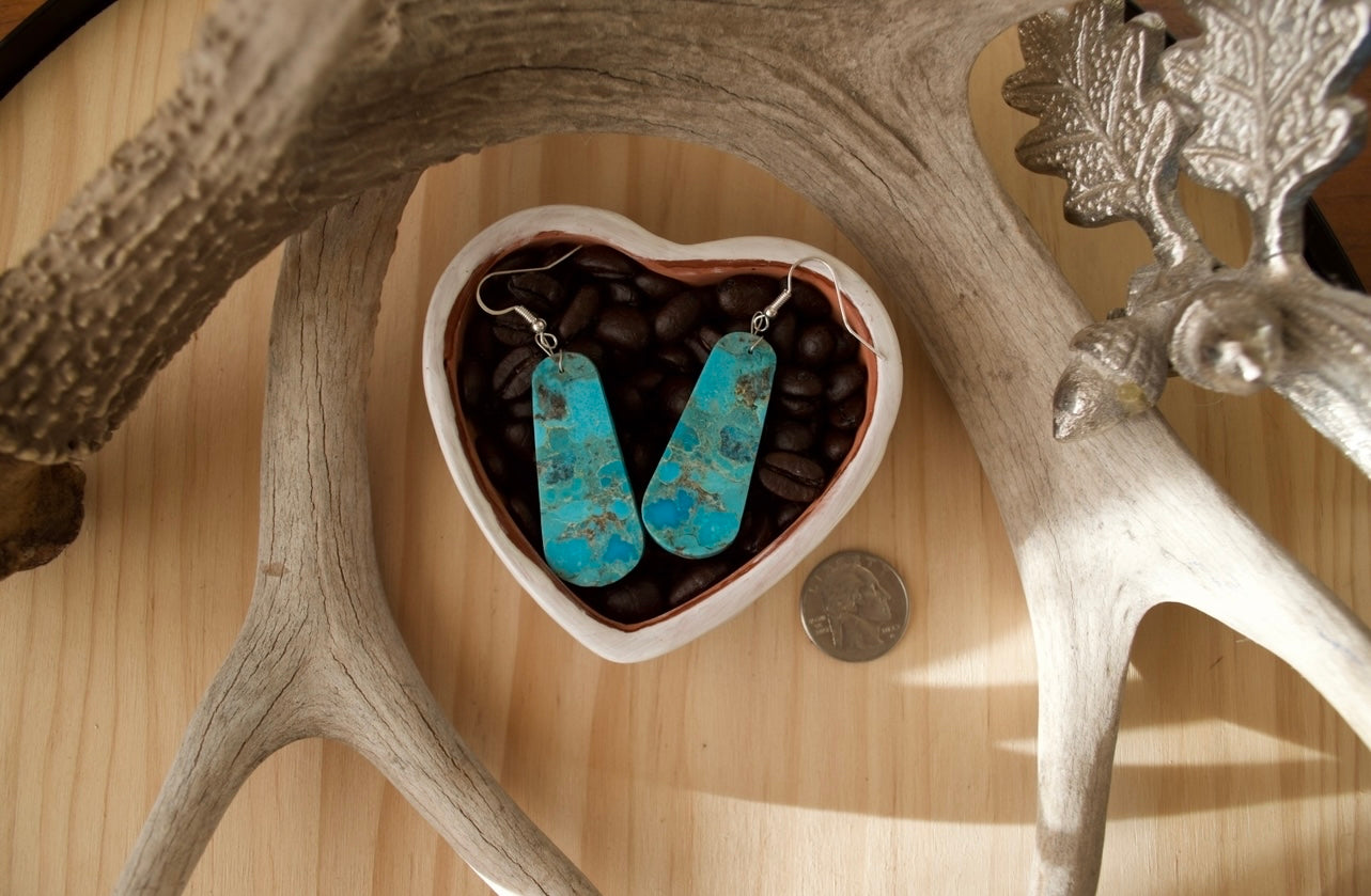 Mojave Turquoise Slab Earrings