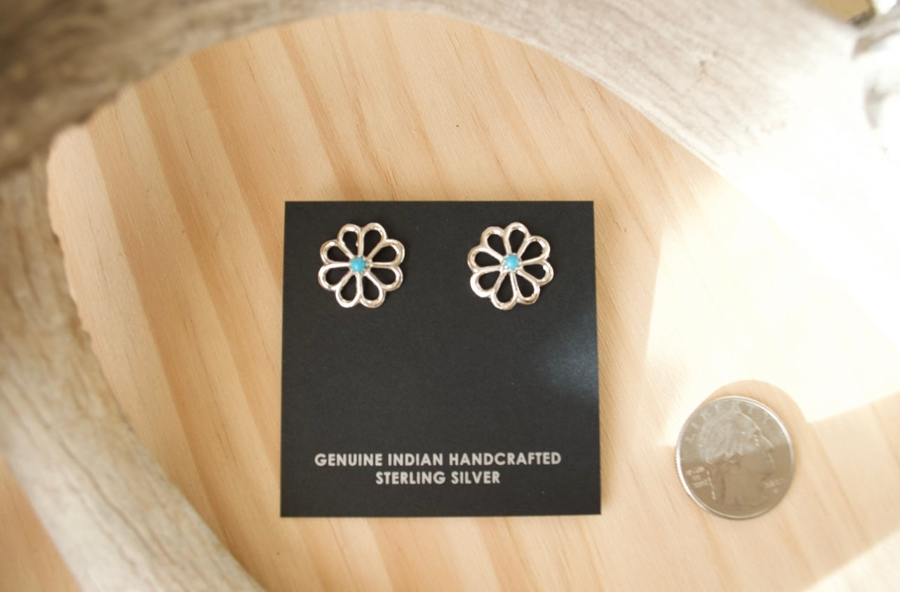 Floral Sterling Silver Post Earrings