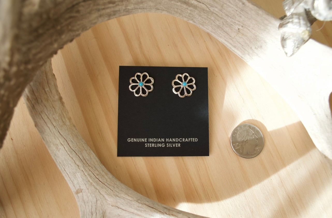 Floral Sterling Silver Post Earrings