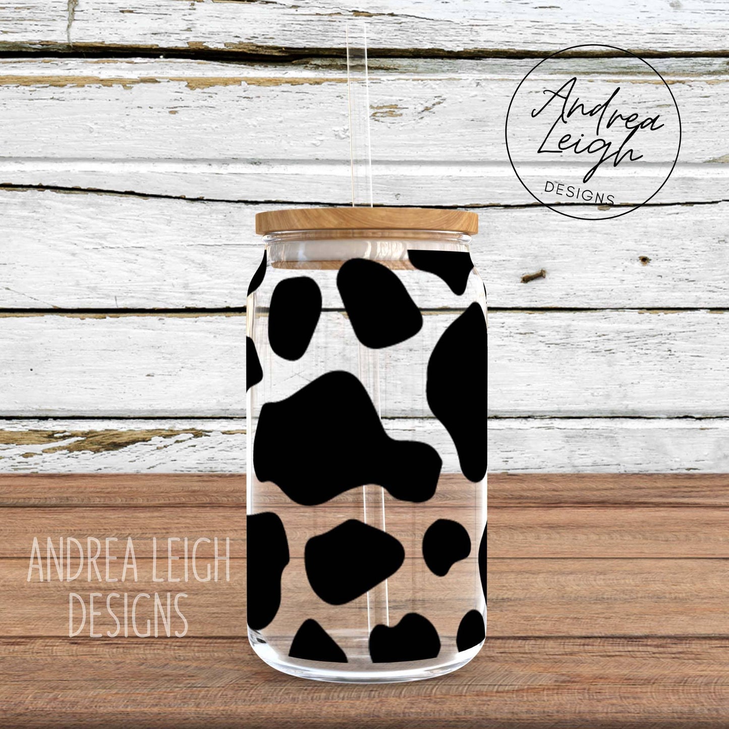 Cowprint Glass Can Wrap