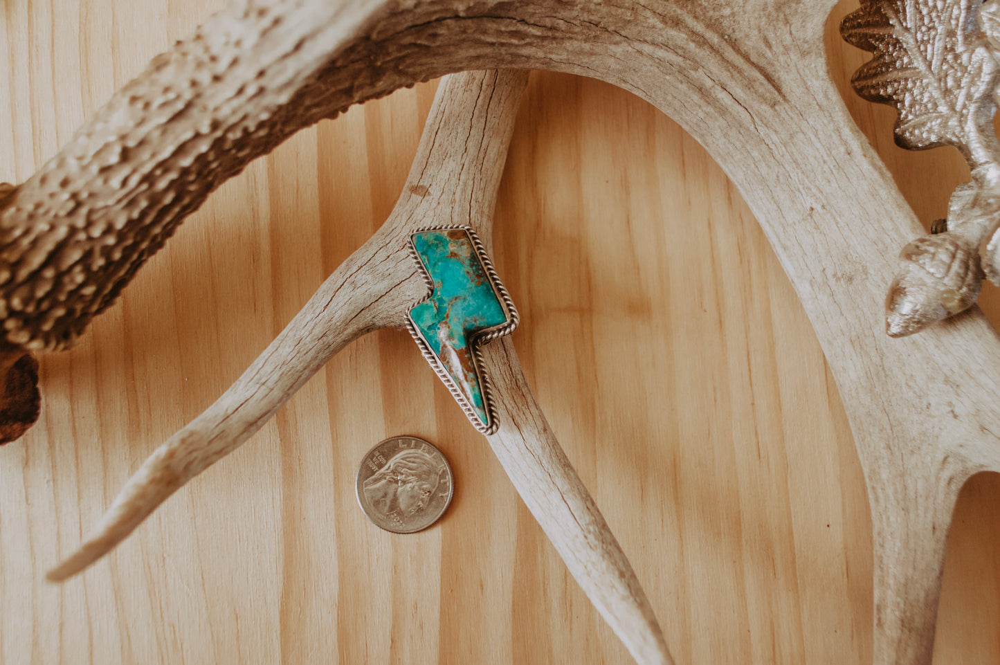 Sterling Silver and Turquoise Thunder Bolt Ring