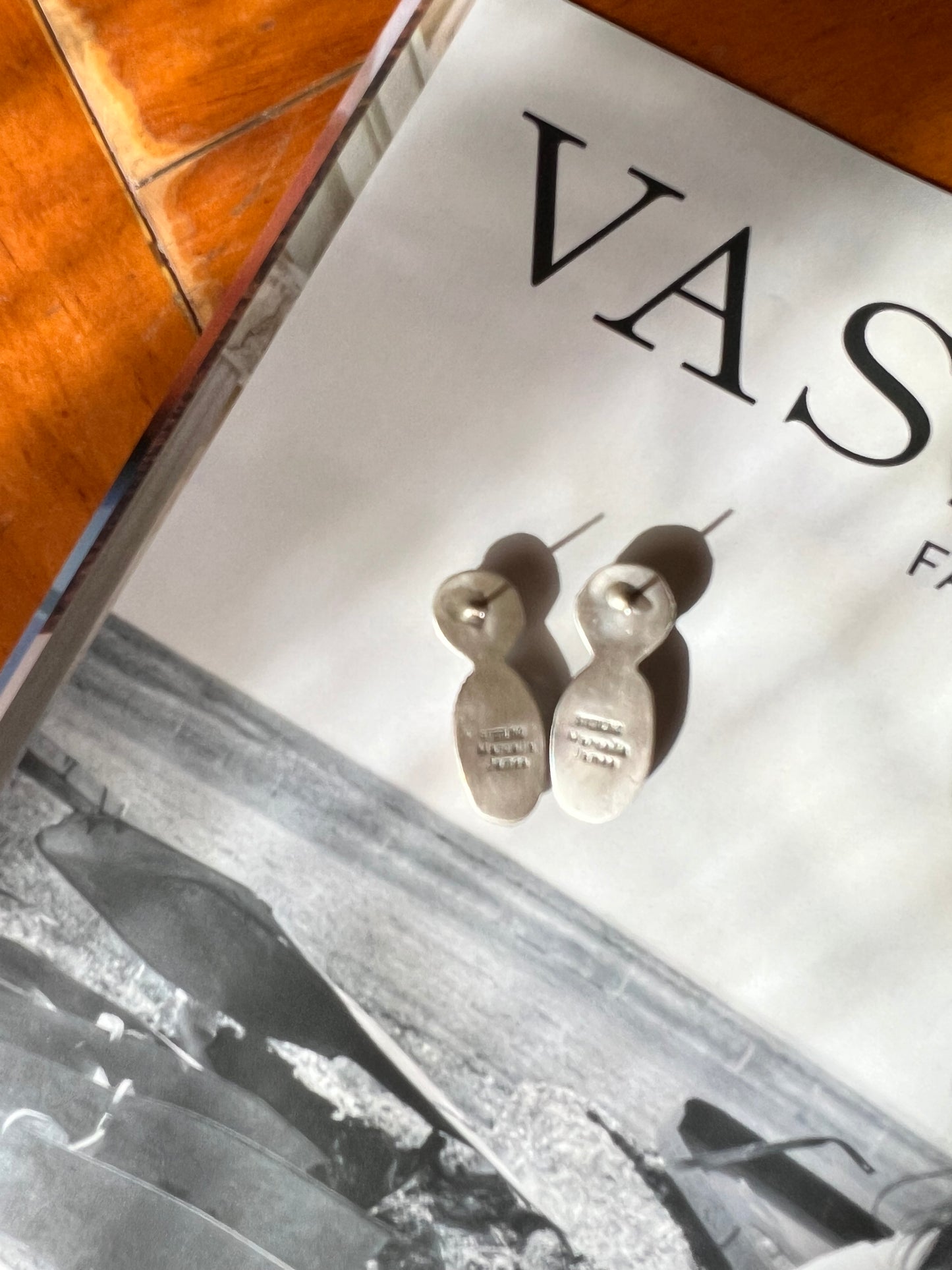 Pearl and Pink Conch Stud Earrings - By Native American Artist Marcelia James
