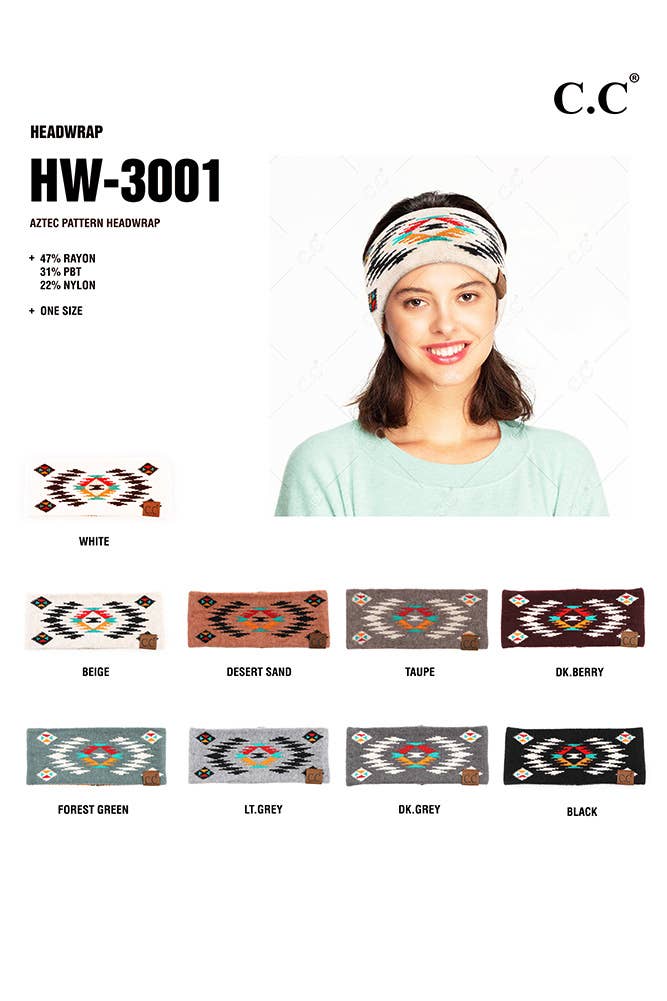 C.C Soft Aztec Pattern Headwrap