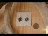 Turquoise Floral Cluster Dangle Earrings